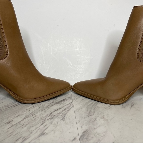 Vince Camuto Ratony Tan Leather Heeled Bootie 10M - Picture 6 of 15